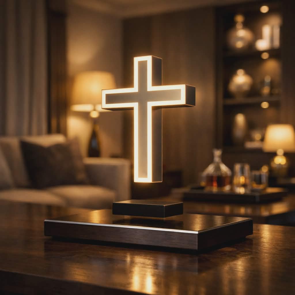 Magnetic Levitating Cross Lamp – Floating LED Night Light