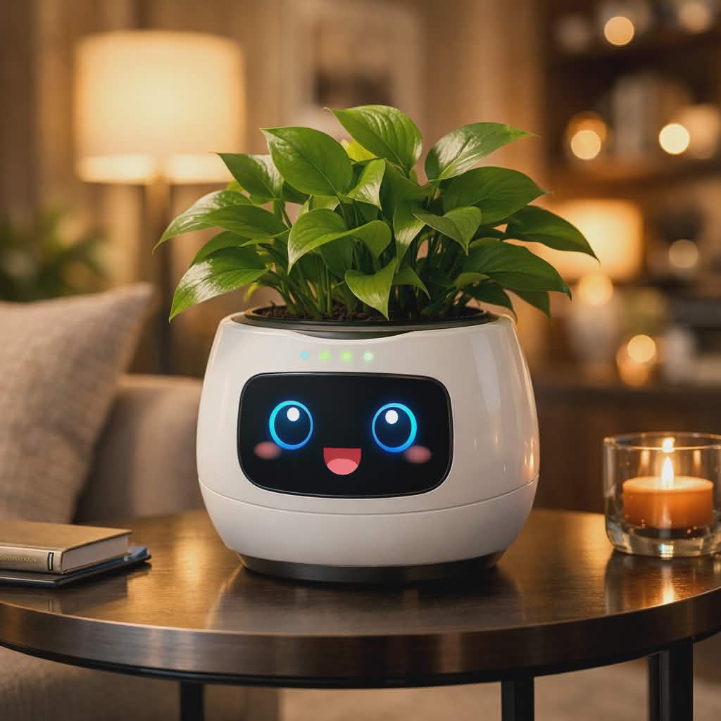 Smart AI Plant Pot with Interactive Expressions – Self-Monitoring Planter