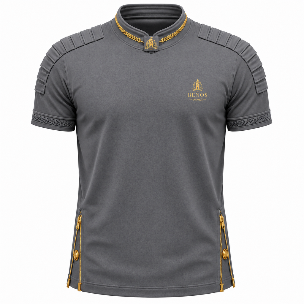 Vorderansicht des BENOS Sovereign Signature T-Shirts in Grau