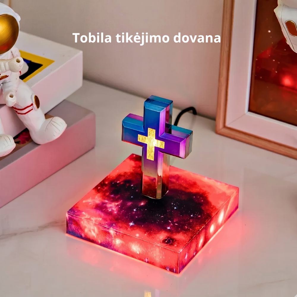 Magnetinė levituojanti kryžiaus lempa – plaukiojanti LED naktinė lemputė